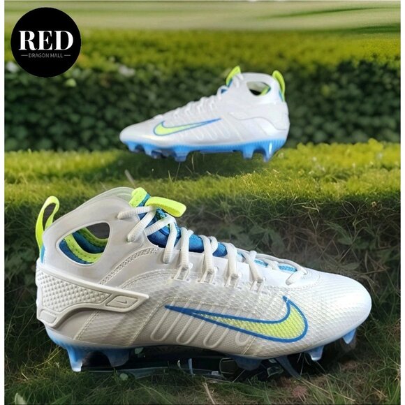 Nike Alpha Huarache 9 Elite Mid NBY LAX SE Lacrosse Cleats FV6149 100 - Men's 8 - Picture 1 of 14